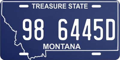 MT license plate 986445D