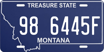 MT license plate 986445F