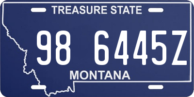 MT license plate 986445Z