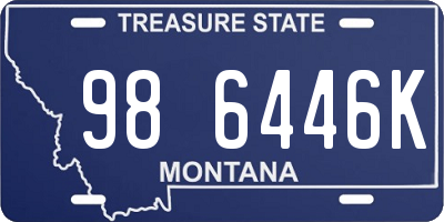 MT license plate 986446K