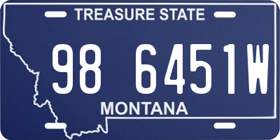 MT license plate 986451W