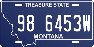 MT license plate 986453W