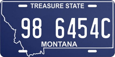 MT license plate 986454C