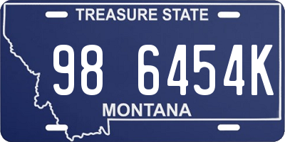 MT license plate 986454K