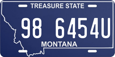 MT license plate 986454U