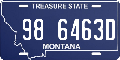 MT license plate 986463D