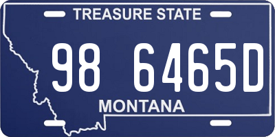 MT license plate 986465D