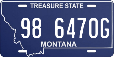 MT license plate 986470G