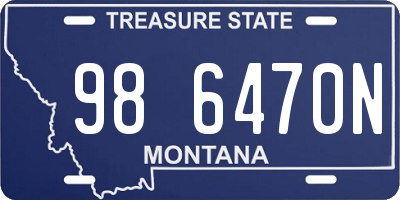 MT license plate 986470N