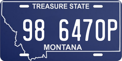 MT license plate 986470P