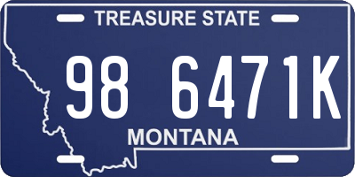 MT license plate 986471K