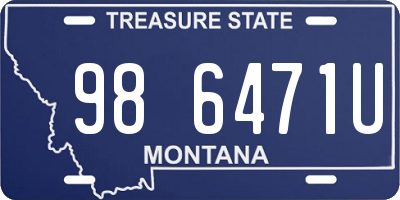 MT license plate 986471U