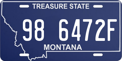 MT license plate 986472F