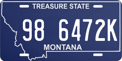 MT license plate 986472K