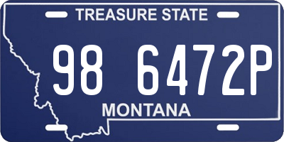 MT license plate 986472P