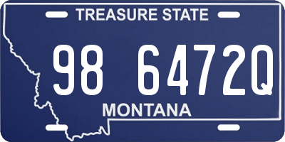 MT license plate 986472Q