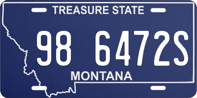 MT license plate 986472S