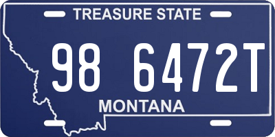 MT license plate 986472T