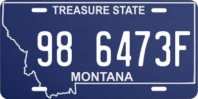 MT license plate 986473F