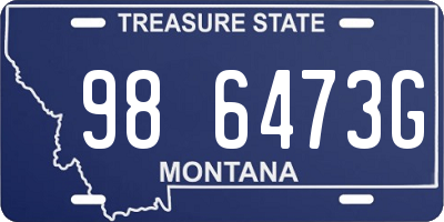 MT license plate 986473G