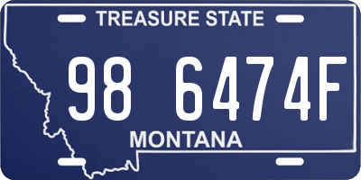 MT license plate 986474F