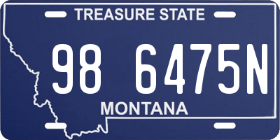 MT license plate 986475N