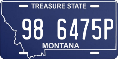 MT license plate 986475P