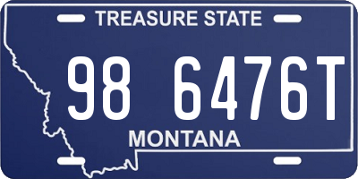 MT license plate 986476T