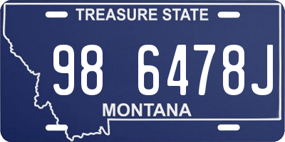 MT license plate 986478J