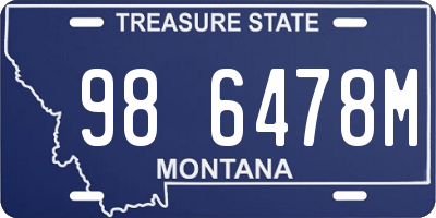MT license plate 986478M