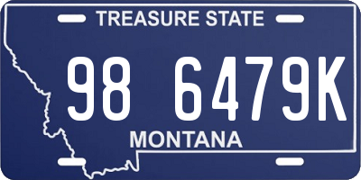 MT license plate 986479K