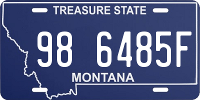 MT license plate 986485F