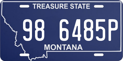 MT license plate 986485P