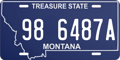 MT license plate 986487A