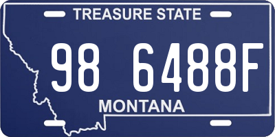 MT license plate 986488F