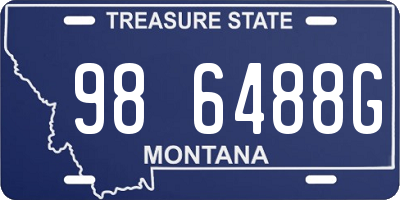 MT license plate 986488G