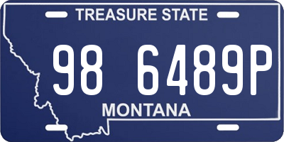 MT license plate 986489P