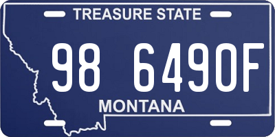MT license plate 986490F