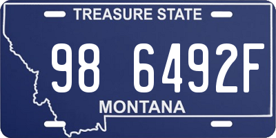 MT license plate 986492F