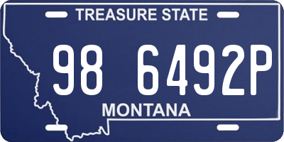 MT license plate 986492P