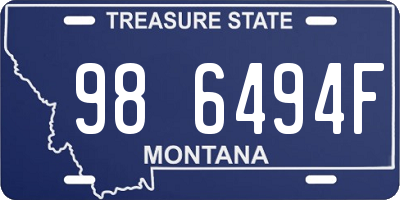 MT license plate 986494F