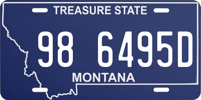 MT license plate 986495D