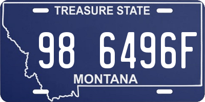 MT license plate 986496F