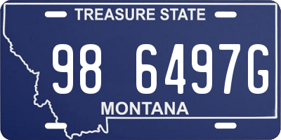 MT license plate 986497G