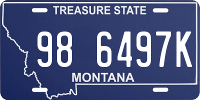 MT license plate 986497K