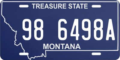 MT license plate 986498A