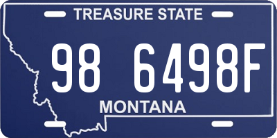 MT license plate 986498F