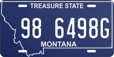MT license plate 986498G