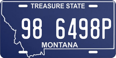 MT license plate 986498P