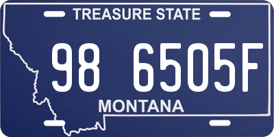 MT license plate 986505F